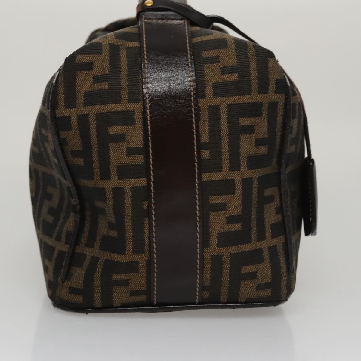 FENDI Zucca Canvas Vanity Pouch Brown Black gold 107233