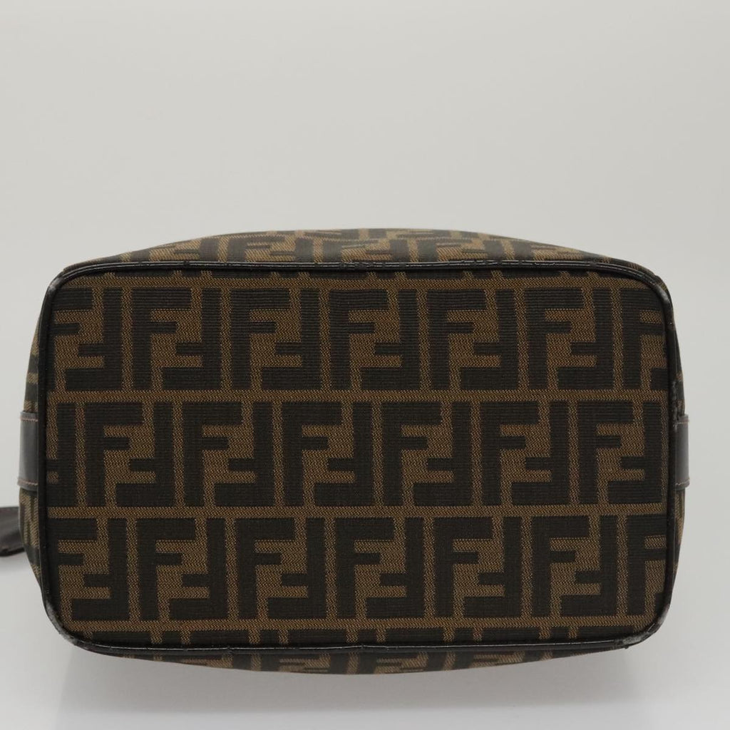 FENDI Zucca Canvas Vanity Pouch Brown Black gold 107233