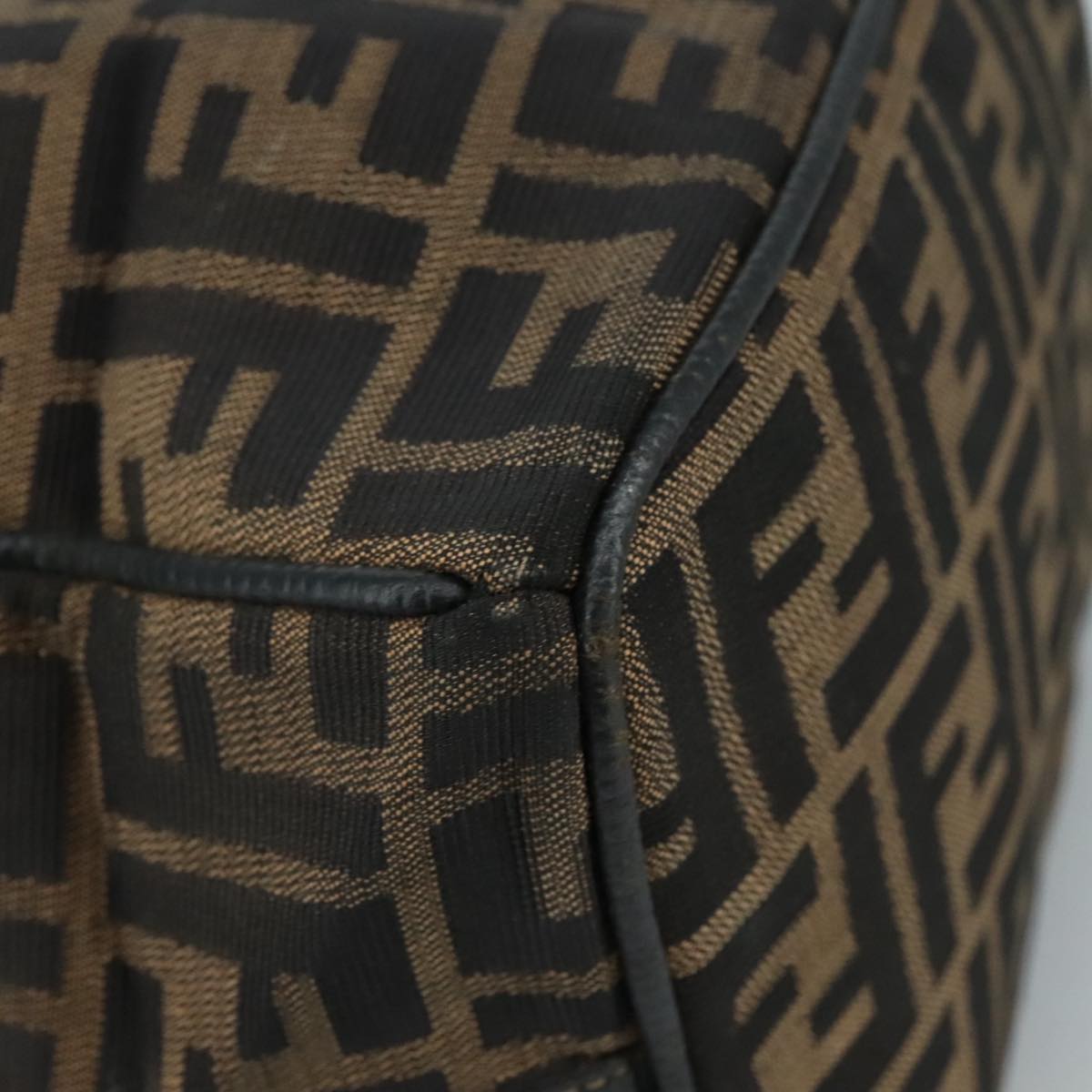 FENDI Zucca Canvas Vanity Pouch Brown Black 107277