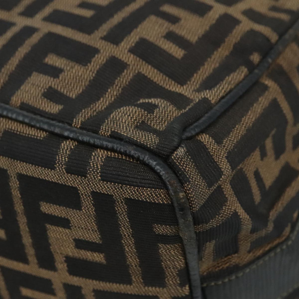 FENDI Zucca Canvas Vanity Pouch Brown Black 107277