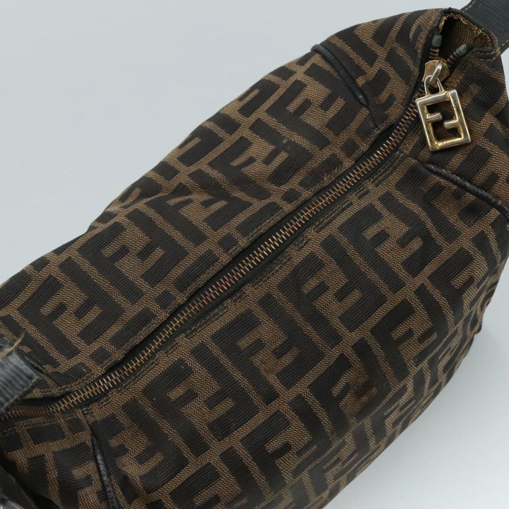 FENDI Zucca Canvas Vanity Pouch Brown Black 107277