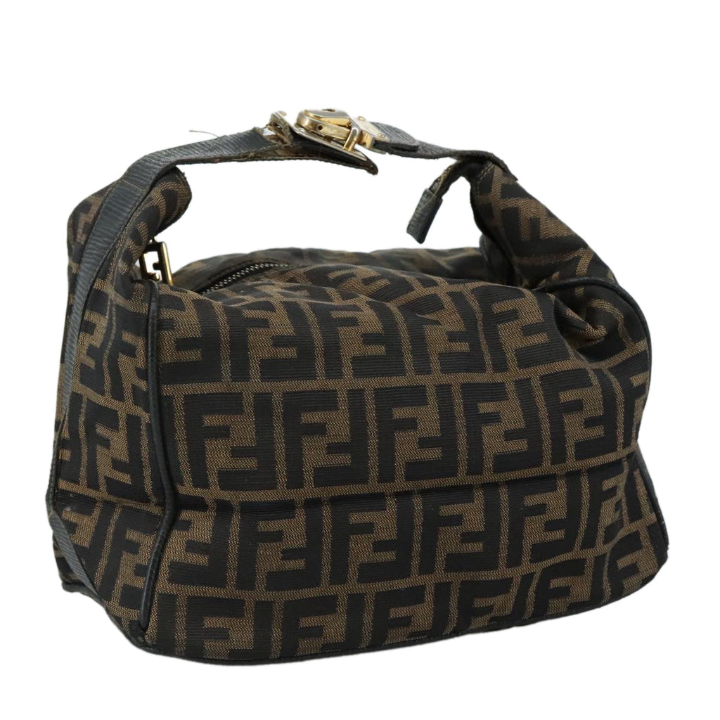 FENDI Zucca Canvas Vanity Pouch Brown Black 107277