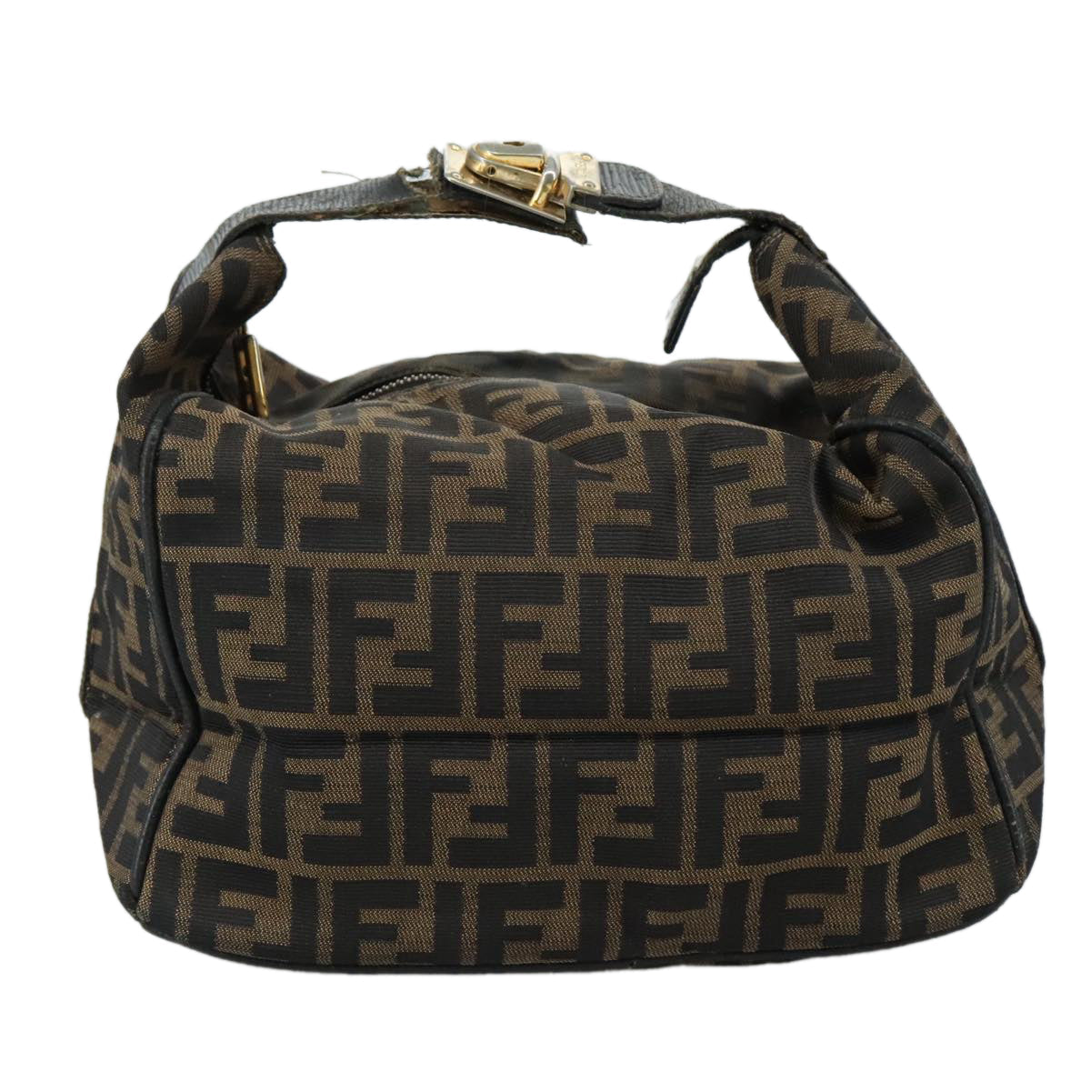 FENDI Zucca Canvas Vanity Pouch Brown Black 107277