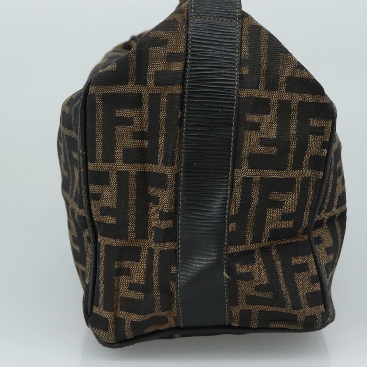 FENDI Zucca Canvas Vanity Pouch Brown Black 107277