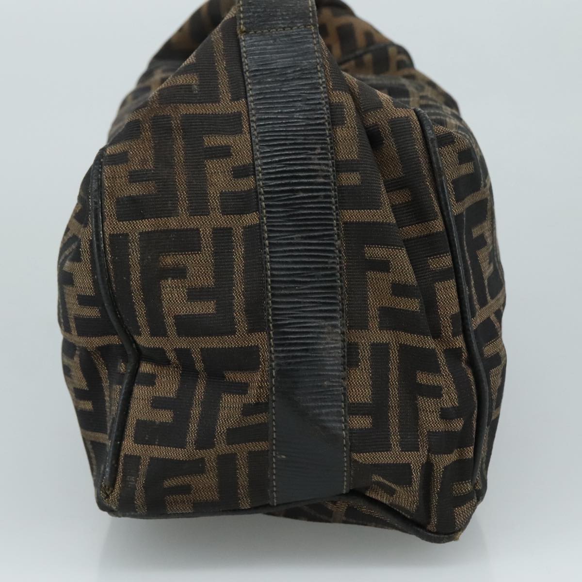 FENDI Zucca Canvas Vanity Pouch Brown Black 107277