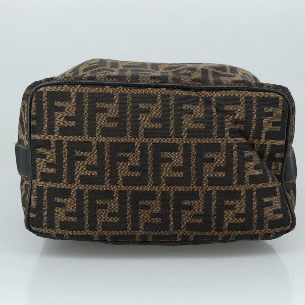 FENDI Zucca Canvas Vanity Pouch Brown Black 107277