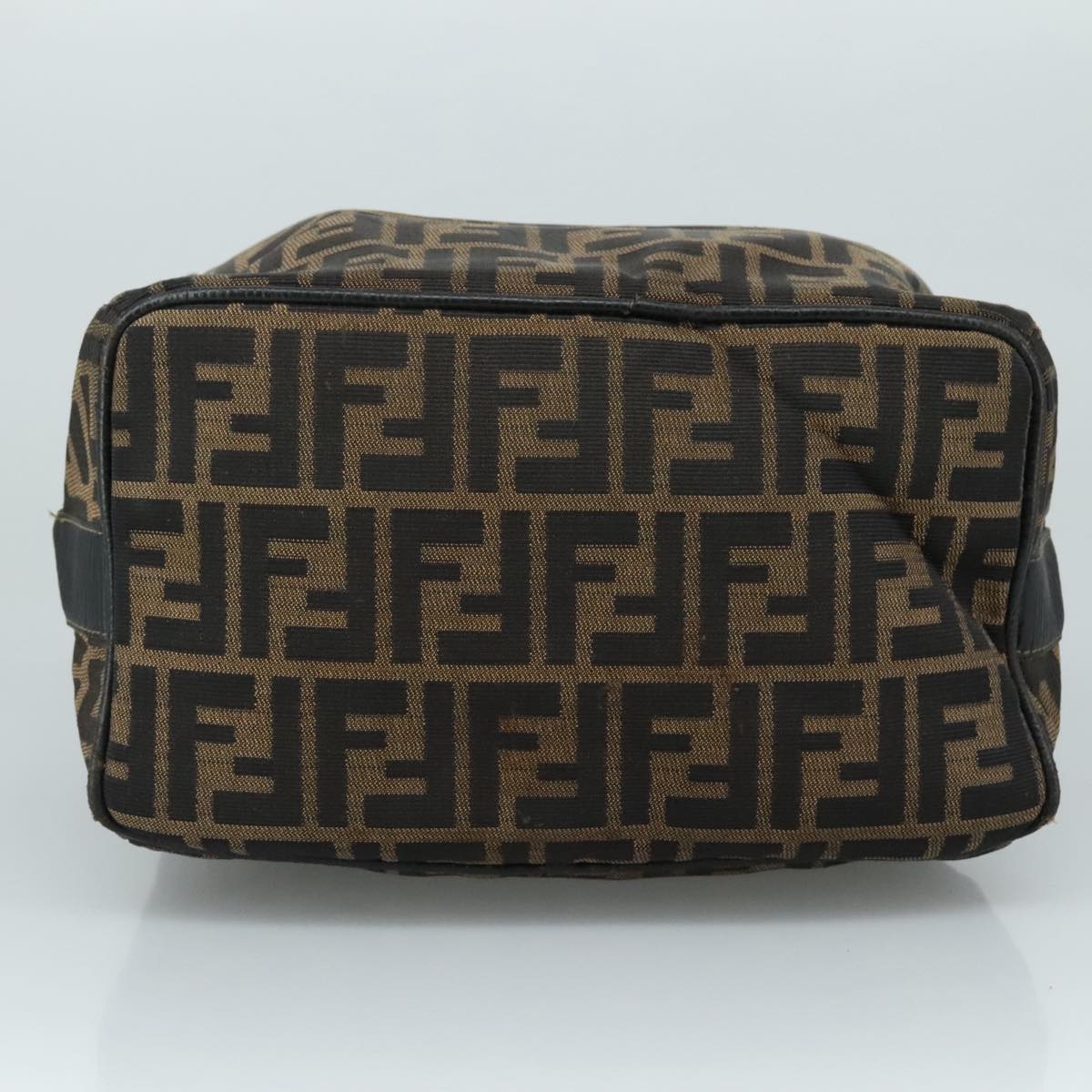 FENDI Zucca Canvas Vanity Pouch Brown Black 107277