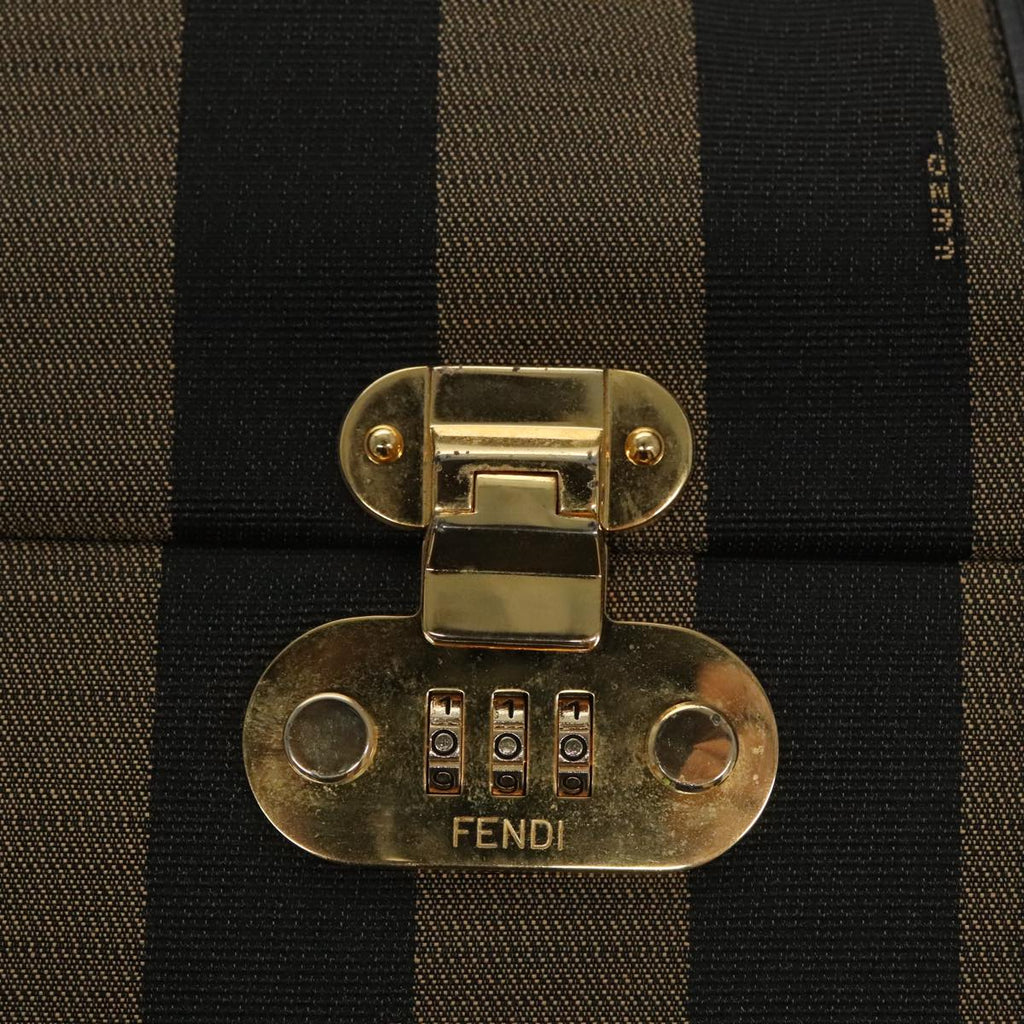 FENDI Pecan Canvas Hand Bag Brown 107549