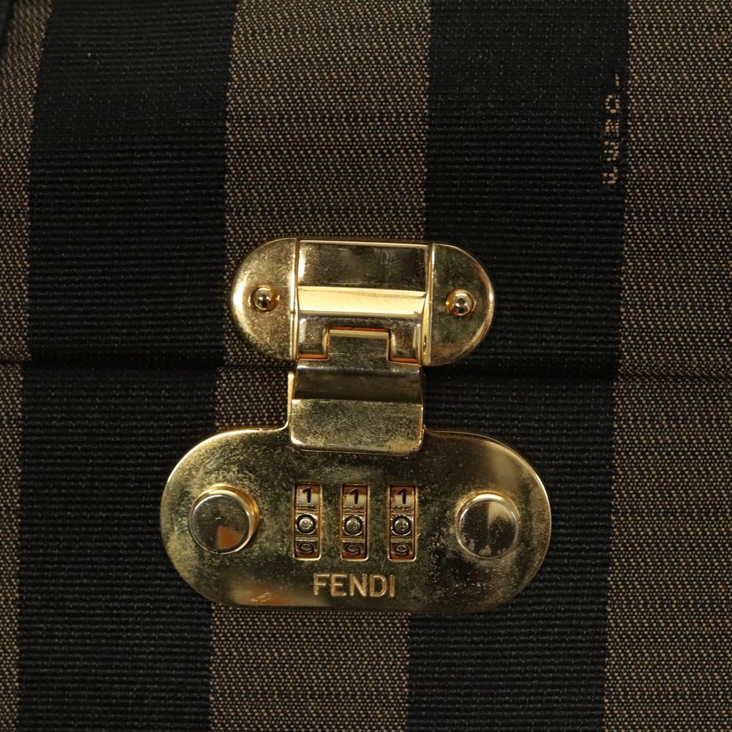 FENDI Pecan Canvas Hand Bag Brown 107549
