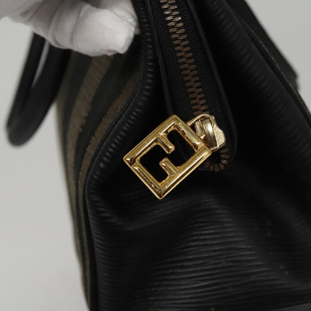 FENDI Pecan Canvas Hand Bag Brown 107549