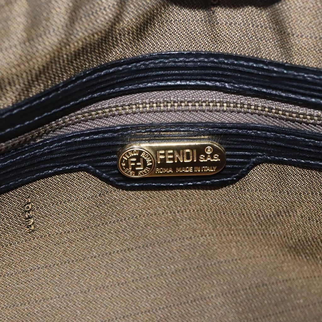 FENDI Pecan Canvas Hand Bag Brown 107549