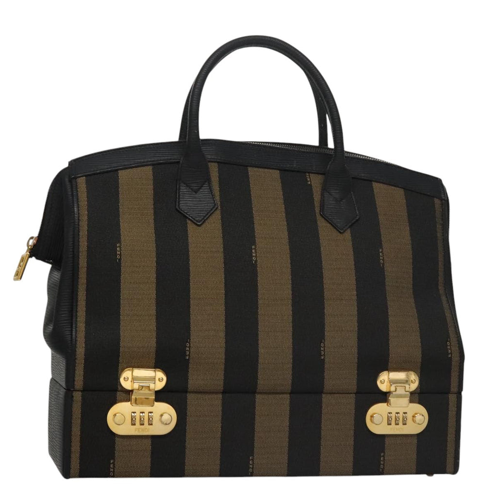 FENDI Pecan Canvas Hand Bag Brown 107549