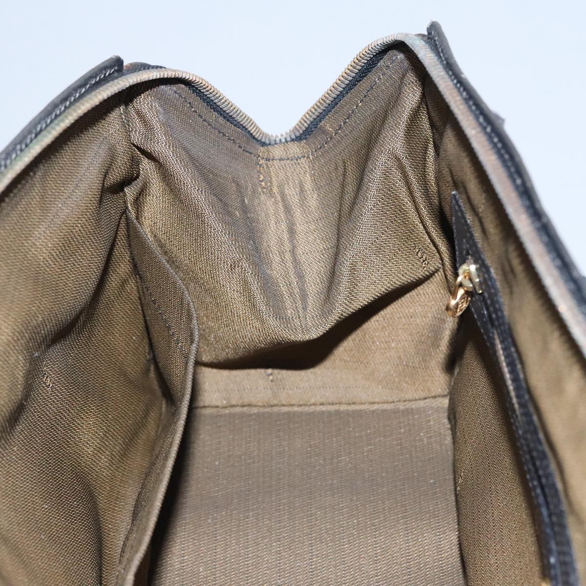 FENDI Pecan Canvas Hand Bag Brown 107549