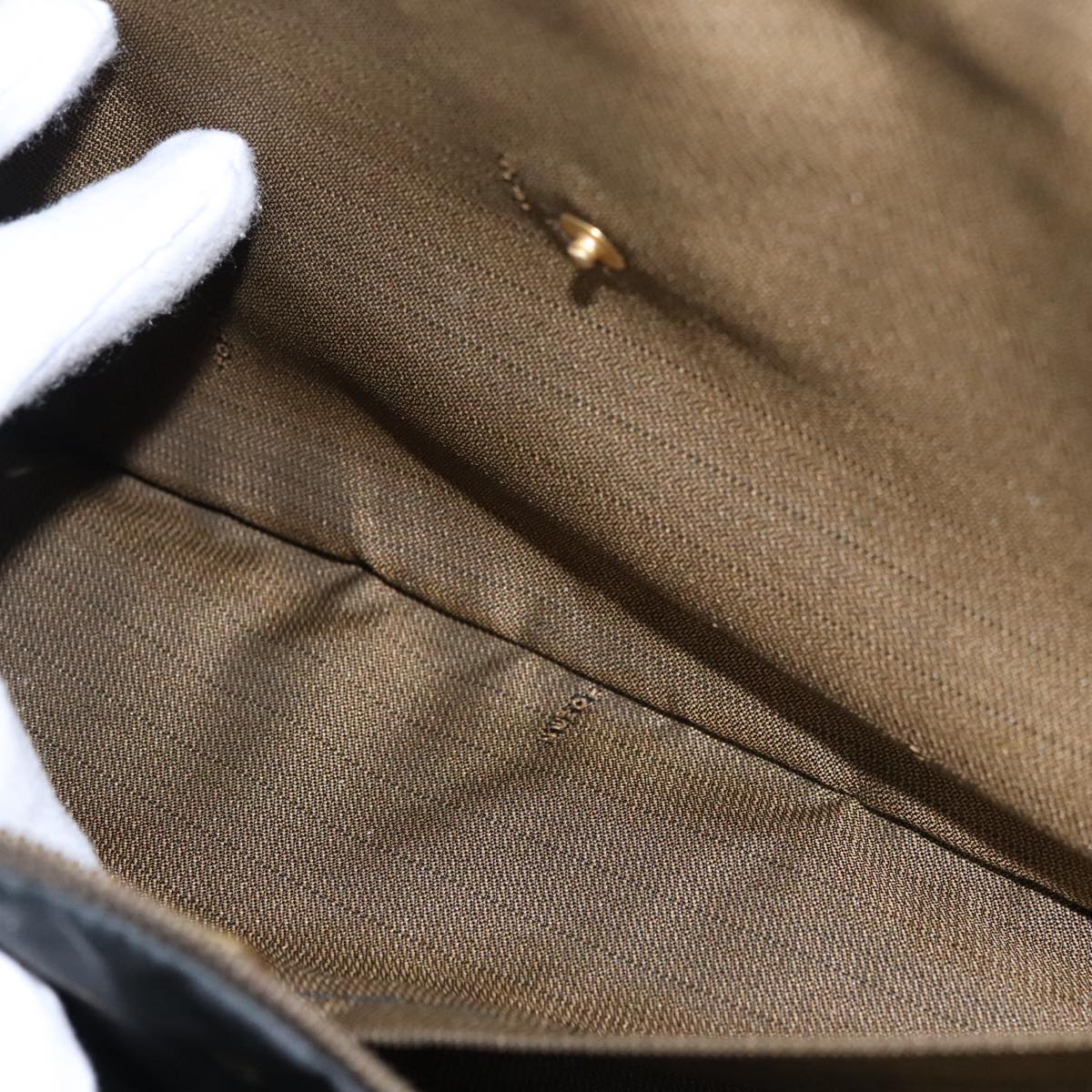 FENDI Pecan Canvas Hand Bag Brown 107549