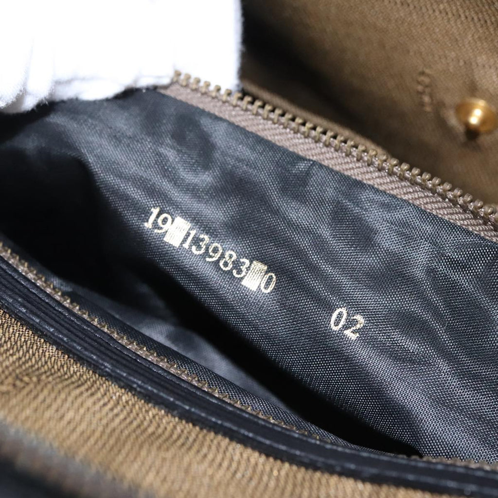 FENDI Pecan Canvas Hand Bag Brown 107549