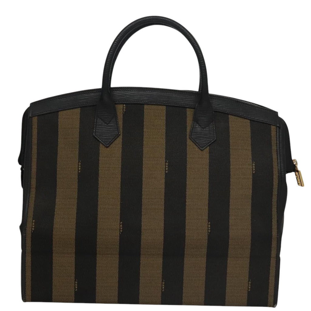 FENDI Pecan Canvas Hand Bag Brown 107549