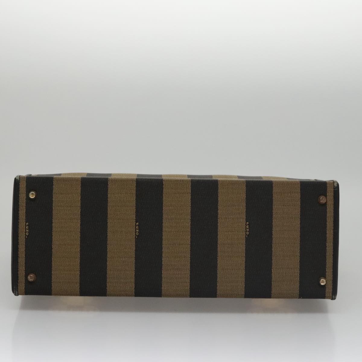 FENDI Pecan Canvas Hand Bag Brown 107549