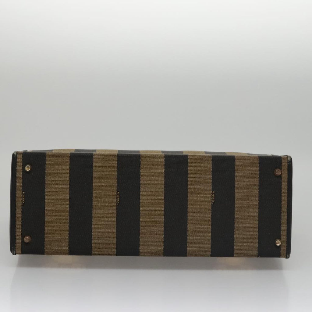 FENDI Pecan Canvas Hand Bag Brown 107549