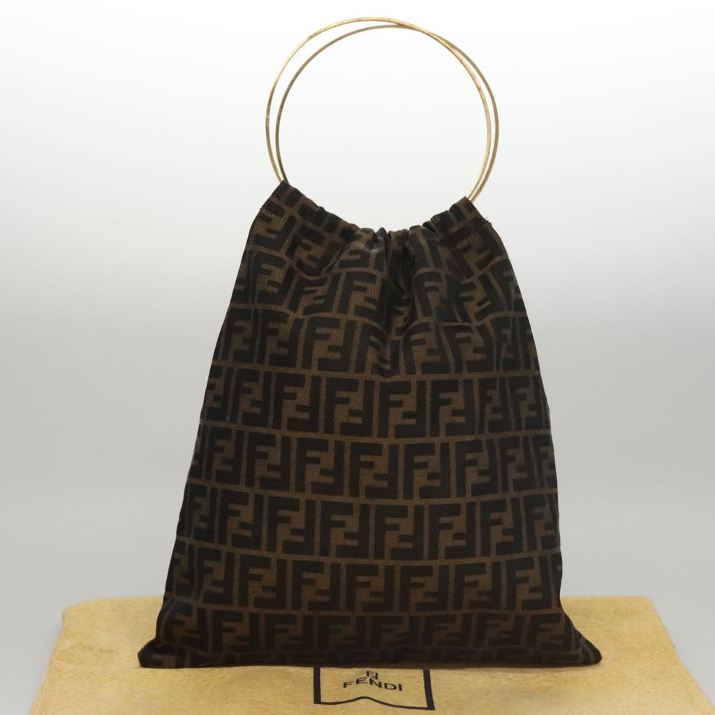 FENDI Zucca Canvas Hand Bag Brown 107608