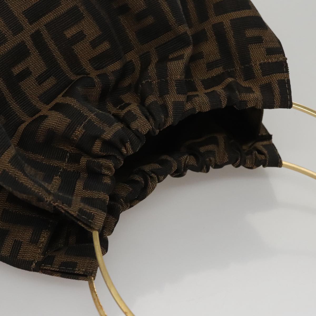 FENDI Zucca Canvas Hand Bag Brown 107608