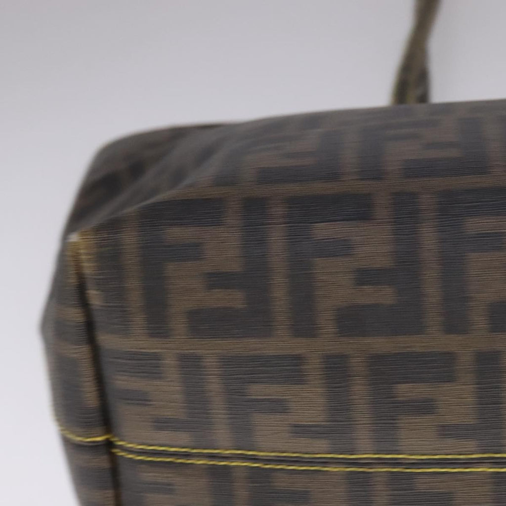 FENDI Zucca Canvas Tote Bag PVC Leather Brown 107609
