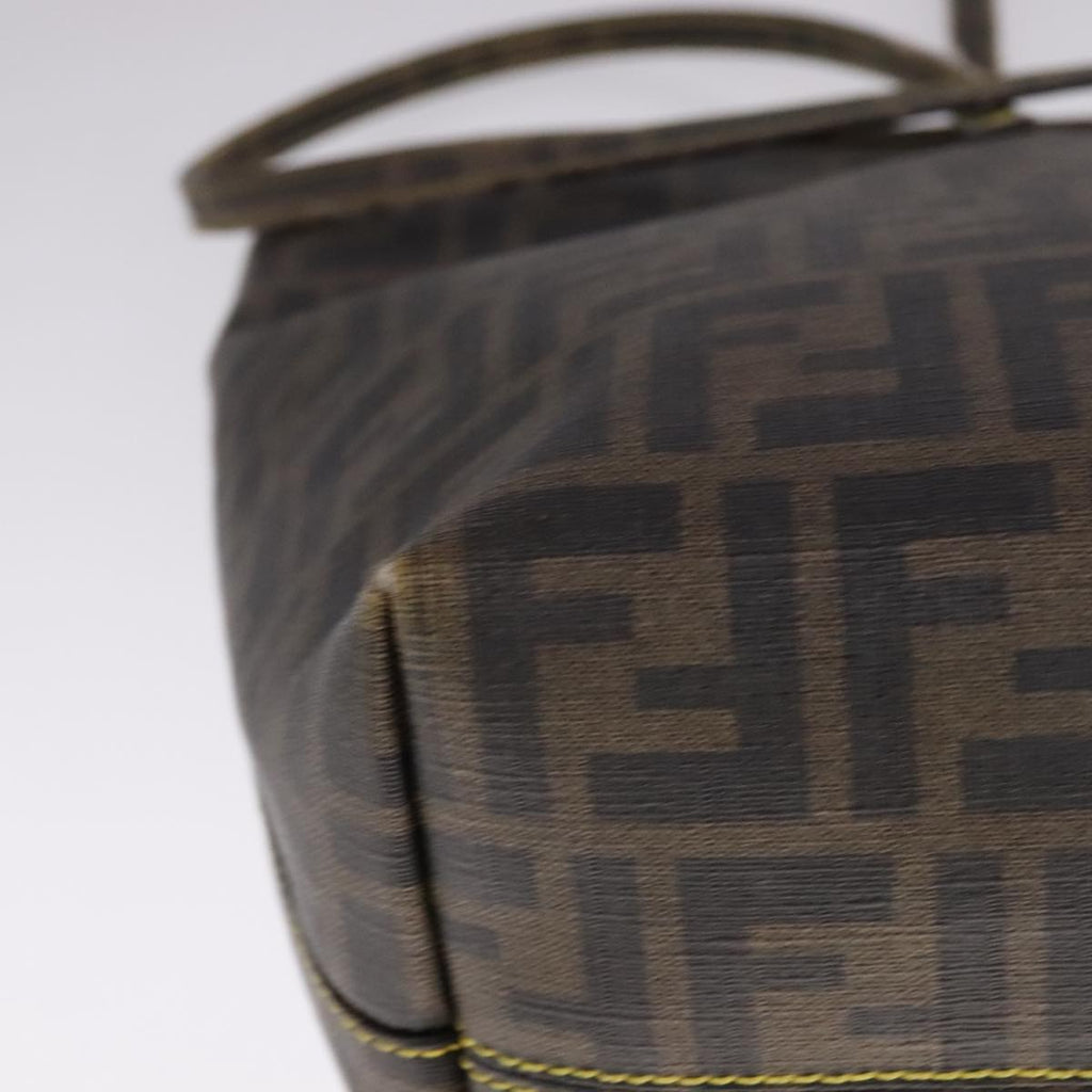 FENDI Zucca Canvas Tote Bag PVC Leather Brown 107609