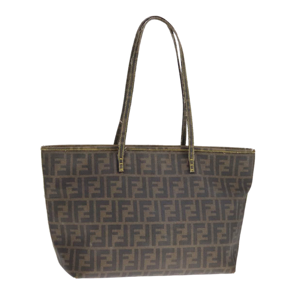 FENDI Zucca Canvas Tote Bag PVC Leather Brown 107609