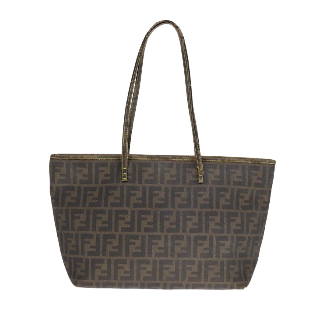 FENDI Zucca Canvas Tote Bag PVC Leather Brown 107609