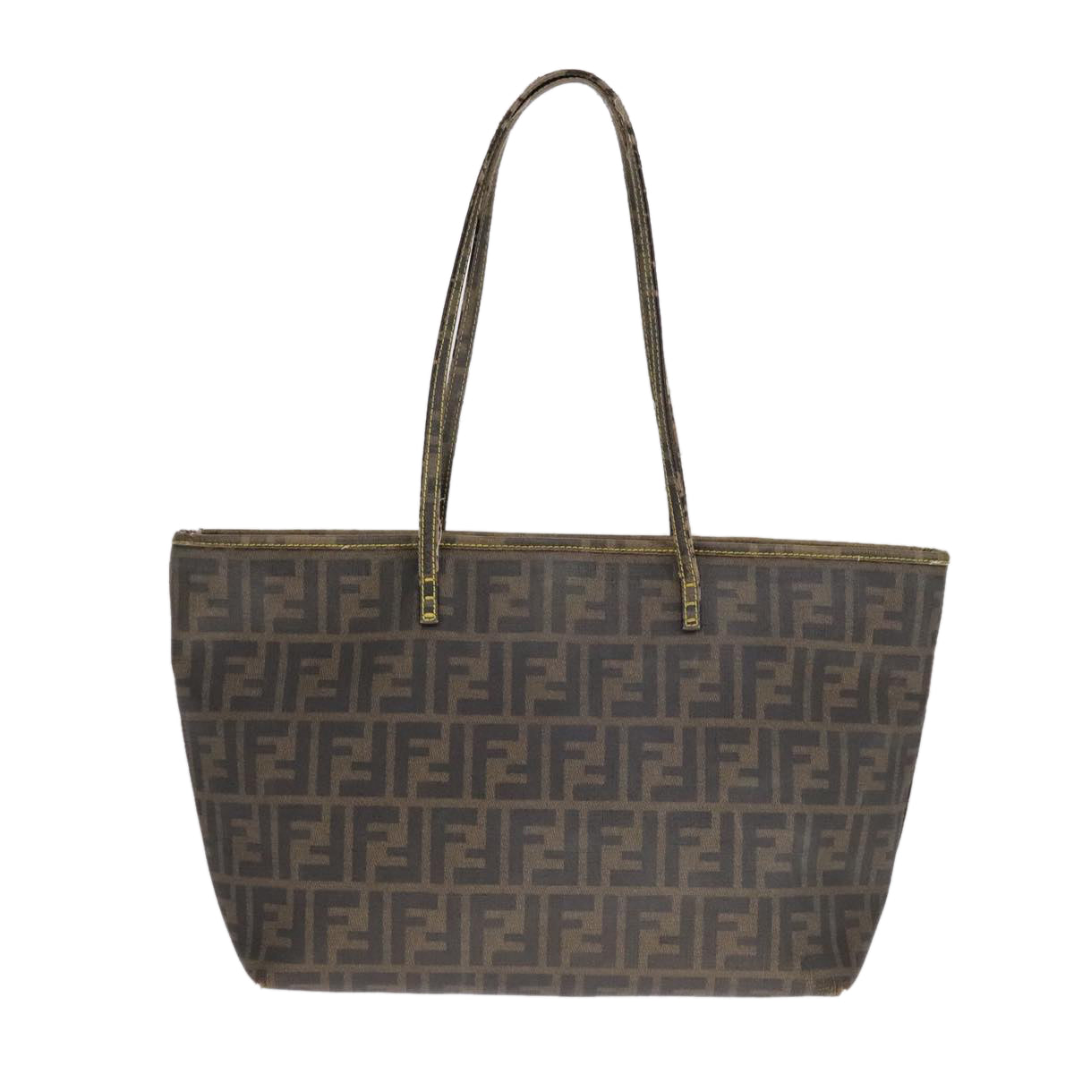 FENDI Zucca Canvas Tote Bag PVC Leather Brown 107609