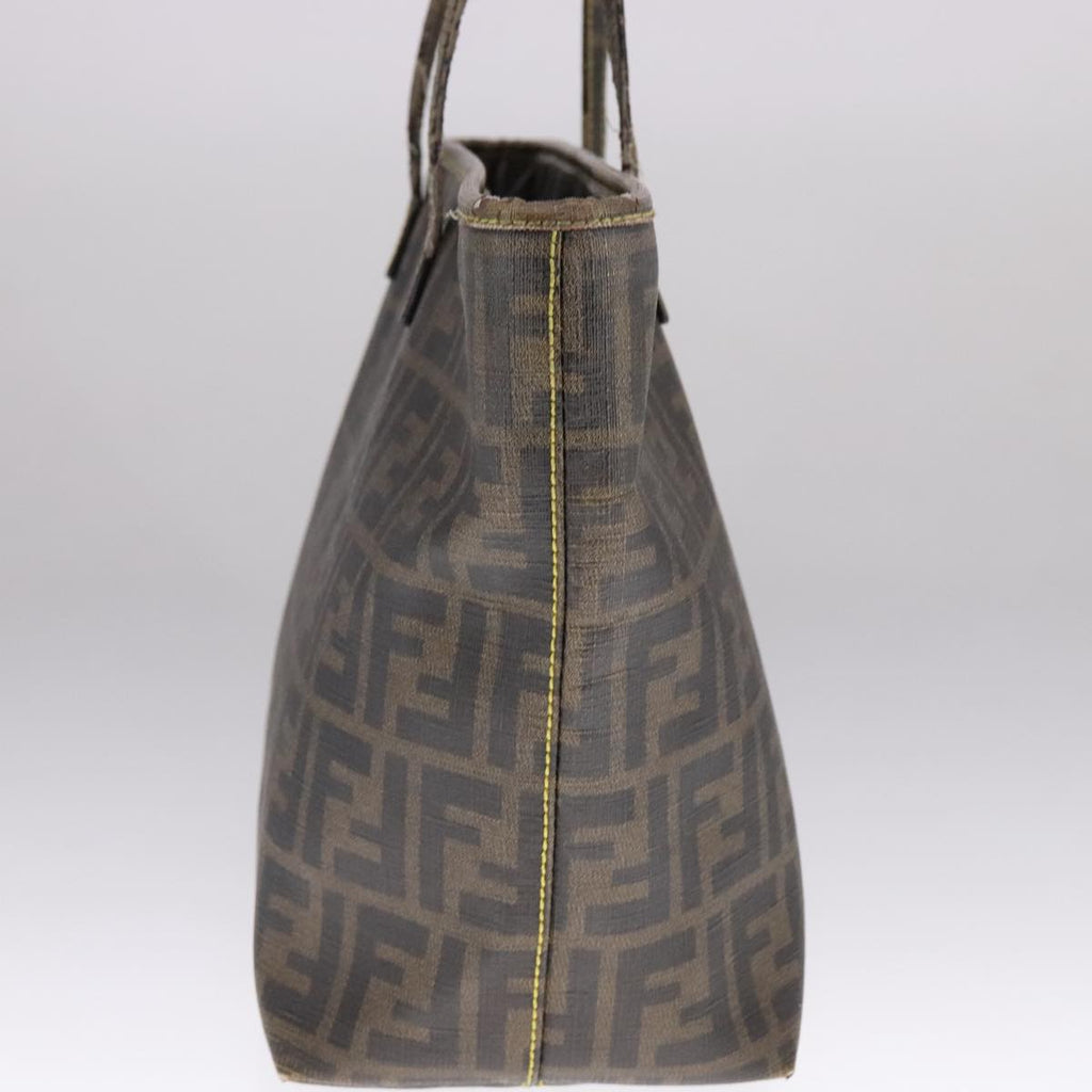 FENDI Zucca Canvas Tote Bag PVC Leather Brown 107609