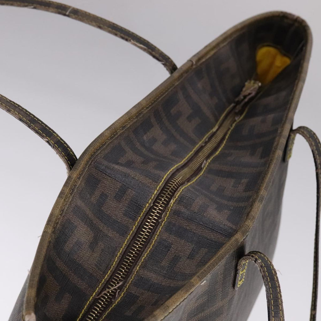 FENDI Zucca Canvas Tote Bag PVC Leather Brown 107609