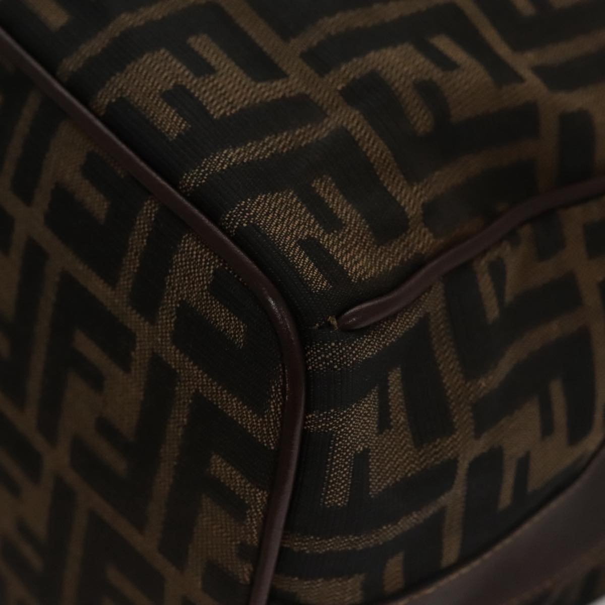 FENDI Zucca Canvas Hand Bag Brown 107610