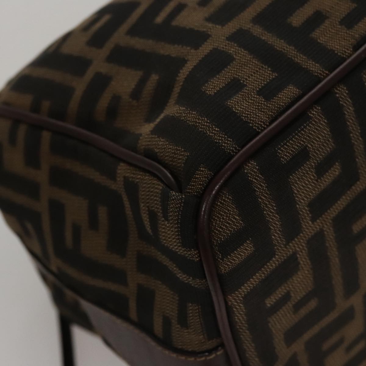 FENDI Zucca Canvas Hand Bag Brown 107610