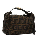 FENDI Zucca Canvas Hand Bag Brown 107610