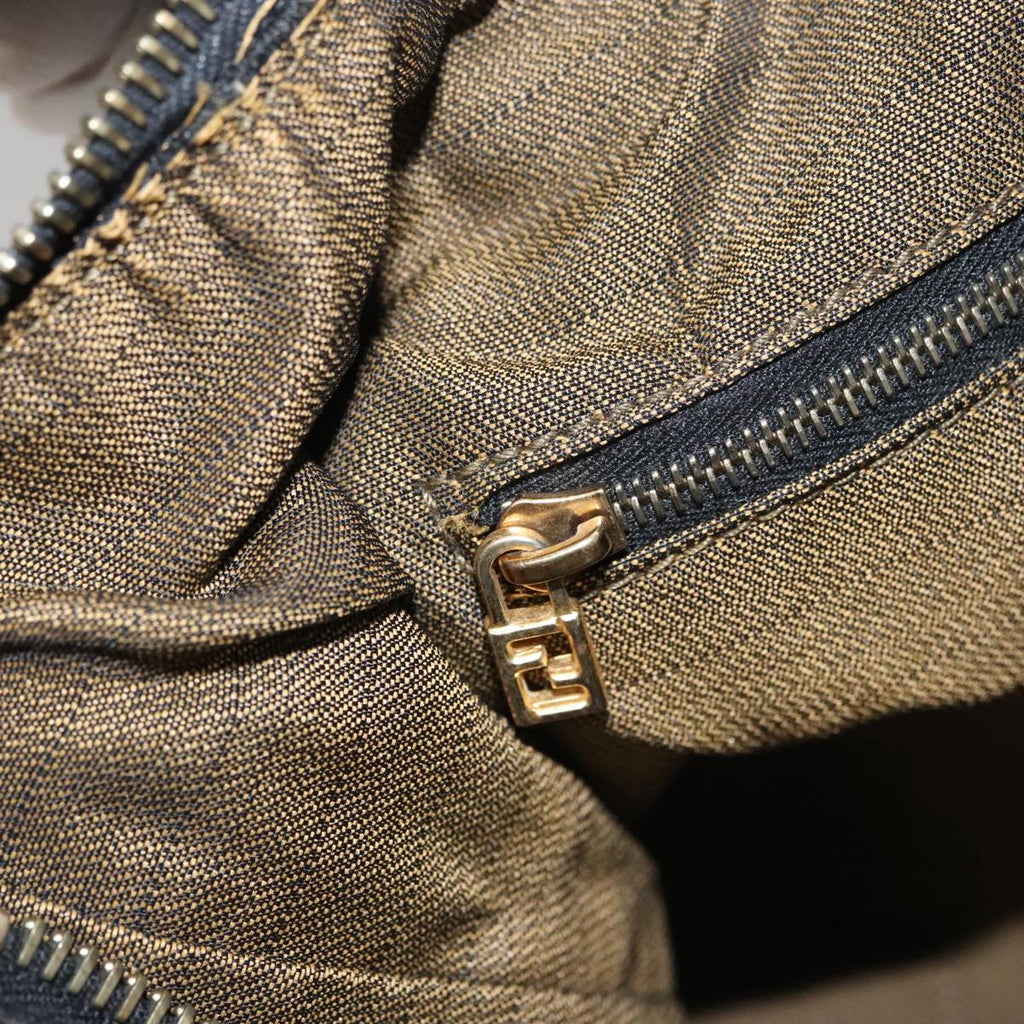 FENDI Zucca Canvas Hand Bag Brown 107610