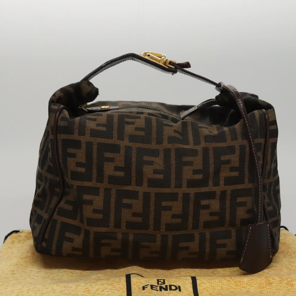FENDI Zucca Canvas Hand Bag Brown 107610