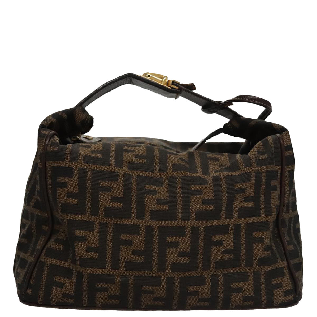 FENDI Zucca Canvas Hand Bag Brown 107610