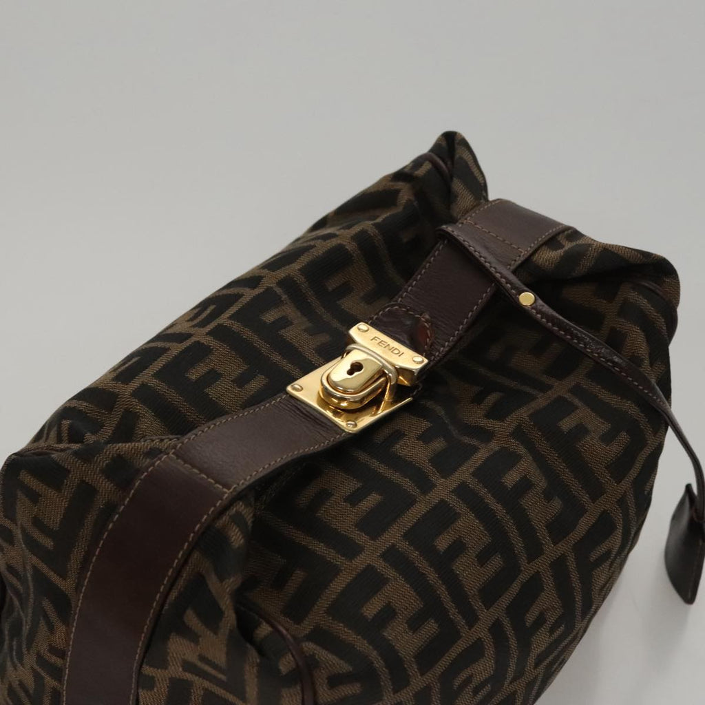 FENDI Zucca Canvas Hand Bag Brown 107610