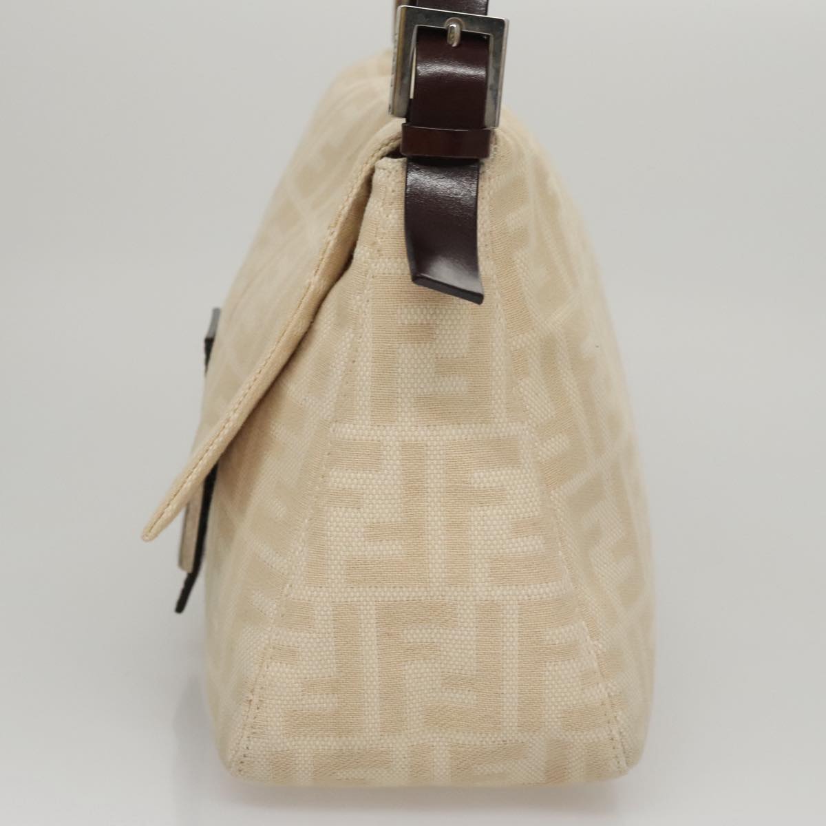 FENDI Zucca Canvas Mamma Baguette Shoulder Bag Beige 107611