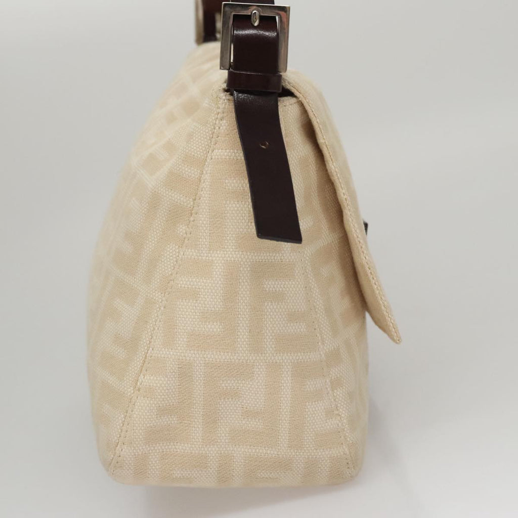 FENDI Zucca Canvas Mamma Baguette Shoulder Bag Beige 107611