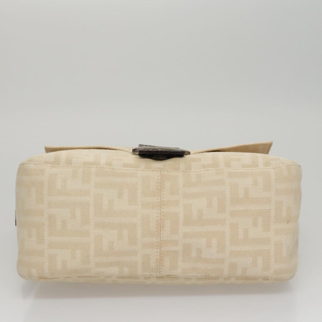 FENDI Zucca Canvas Mamma Baguette Shoulder Bag Beige 107611