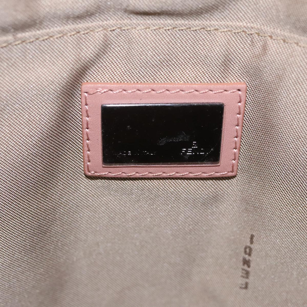 FENDI Zucchino Canvas Tote Bag Pink Beige 107612