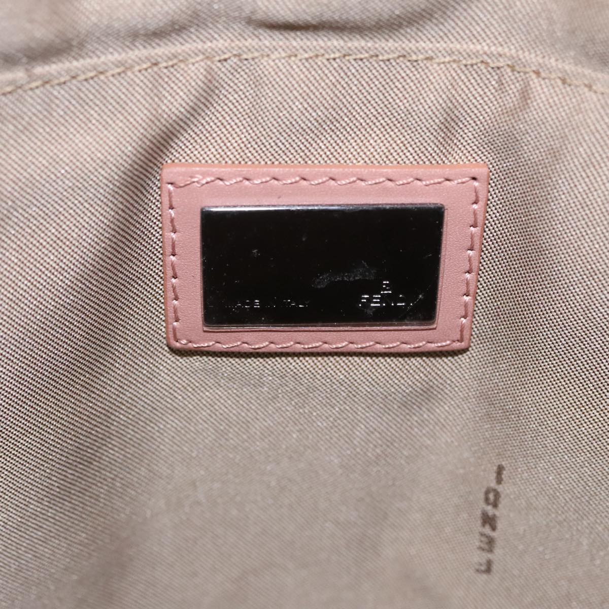 FENDI Zucchino Canvas Tote Bag Pink Beige 107612