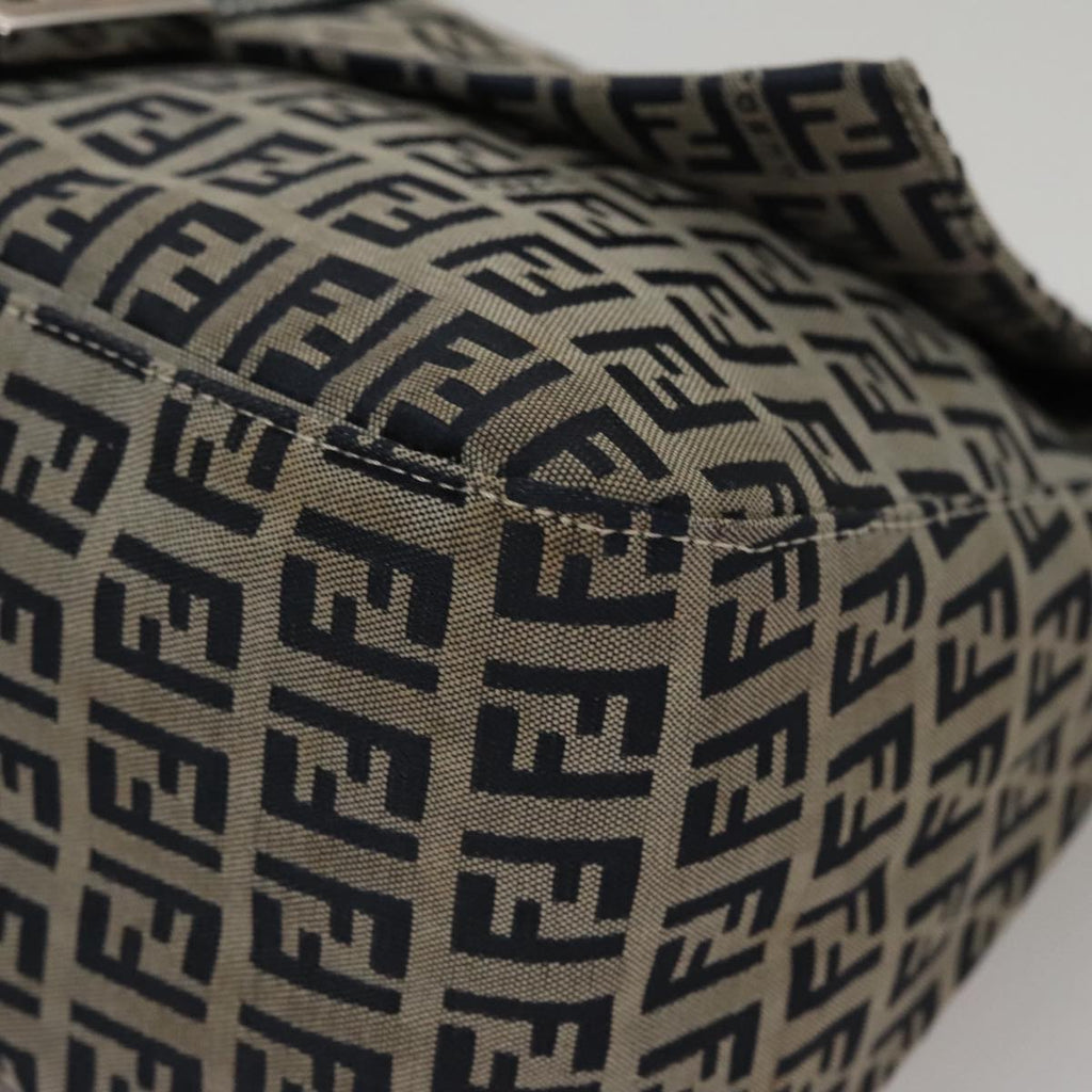 FENDI Zucchino Canvas Mamma Baguette Shoulder Bag Navy 107613