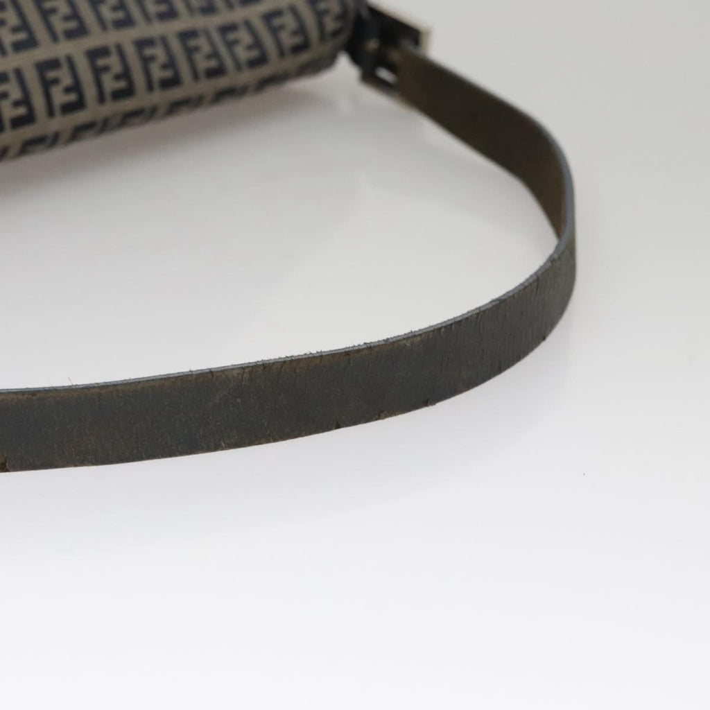 FENDI Zucchino Canvas Mamma Baguette Shoulder Bag Navy 107613