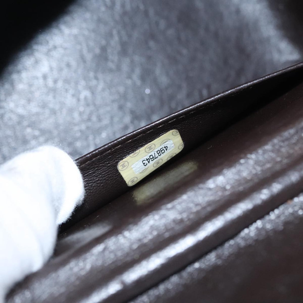 CHANEL Matelasse Hand Bag Suede Brown CC 107629