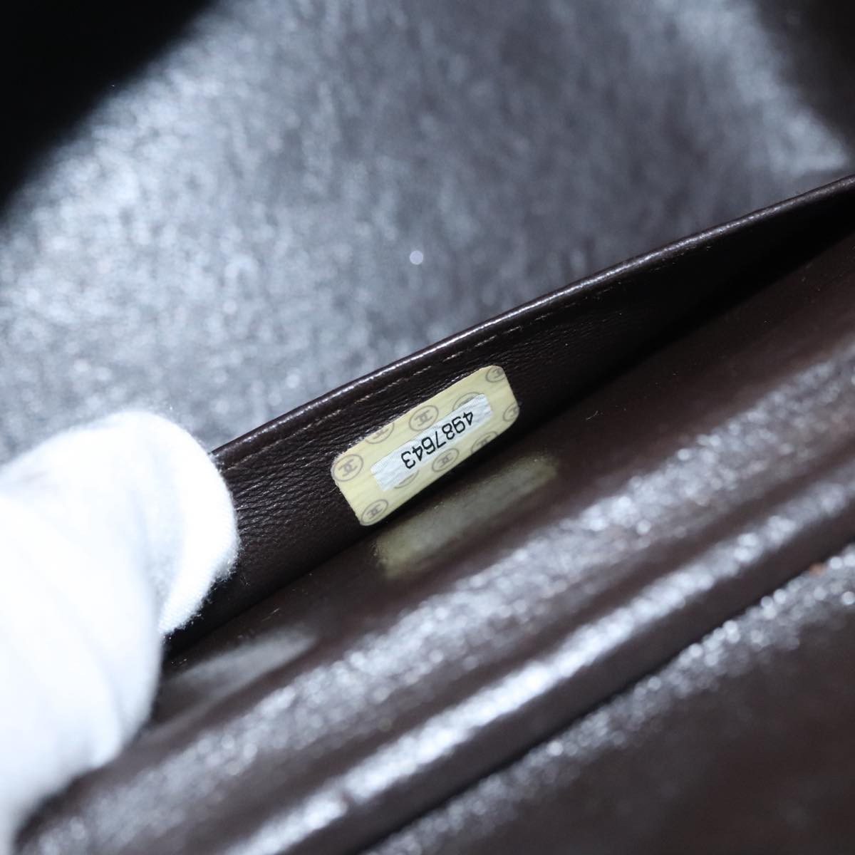 CHANEL Matelasse Hand Bag Suede Brown CC 107629