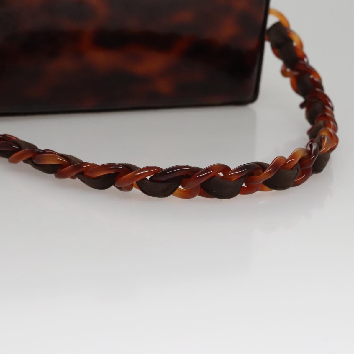 CHANEL Matelasse Hand Bag Suede Brown CC 107629