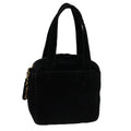 CHANEL Matelasse Hand Bag Suede Black CC 107630