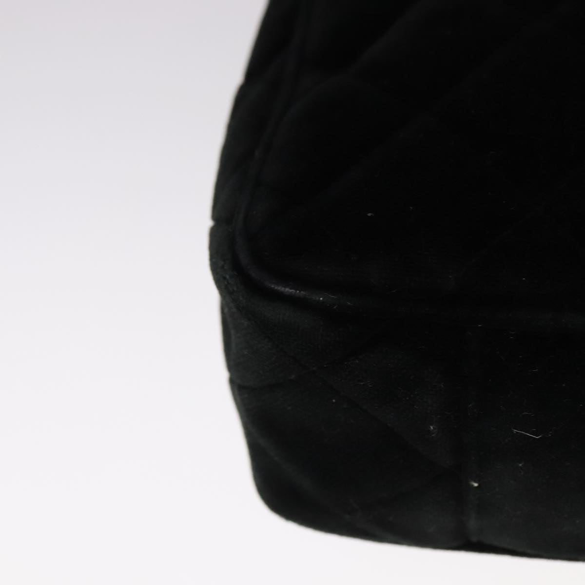 CHANEL Matelasse Hand Bag Suede Black CC 107630